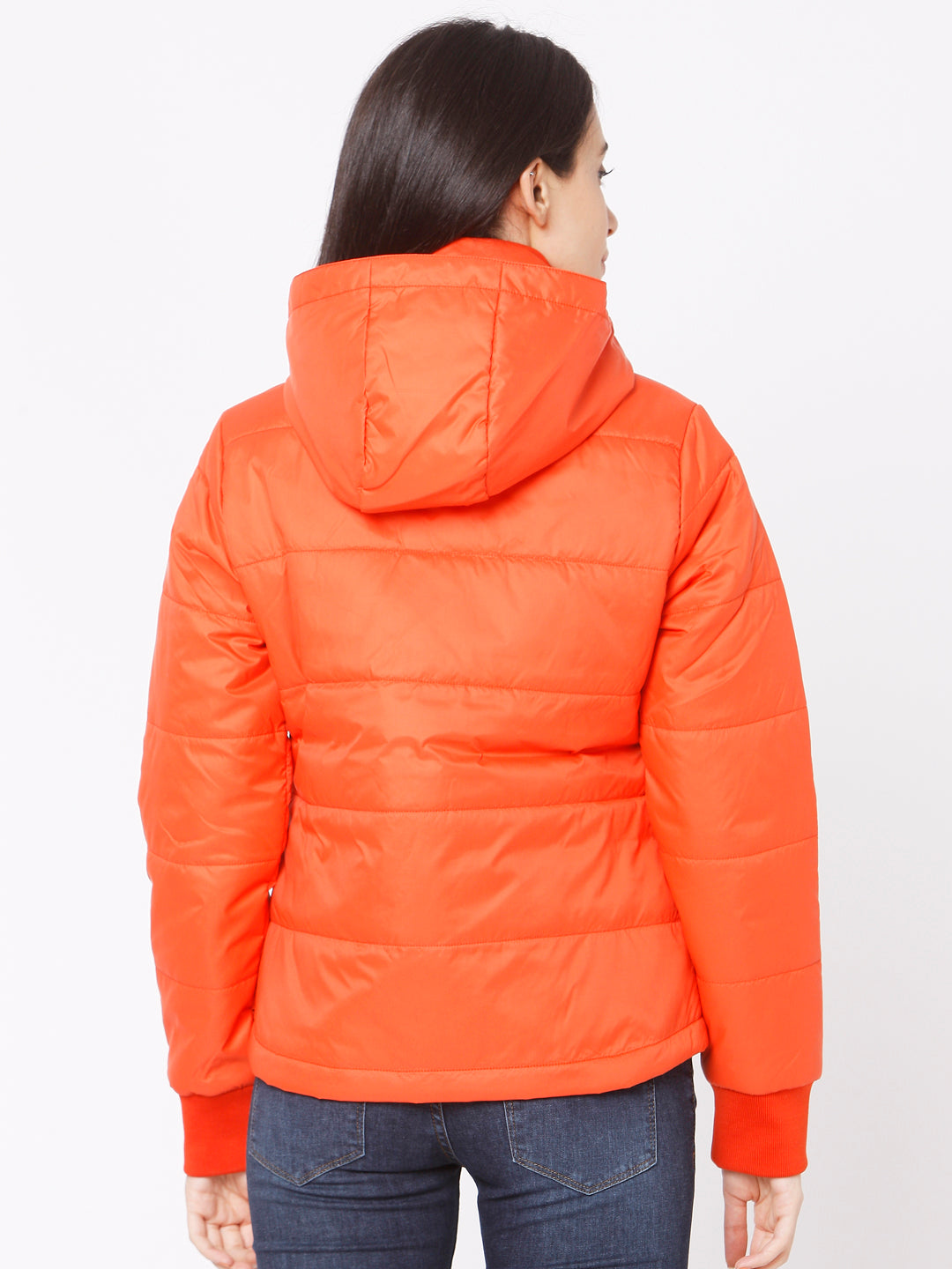 Spykar Orange Polyester Women Jacket