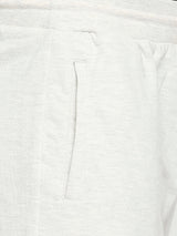 Men Premium Cotton Blend Knitted Ecru Melange Shorts - Underjeans By Spykar