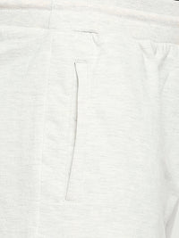 Men Premium Cotton Blend Knitted Ecru Melange Shorts - Underjeans By Spykar