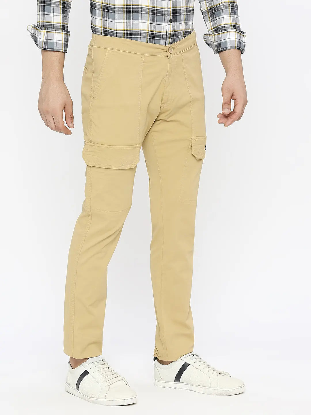 Buy Spykar Brown Cotton Blend Mid Rise Trousers for Men Size  28VOT02BBCG031Mud Brown at Amazonin