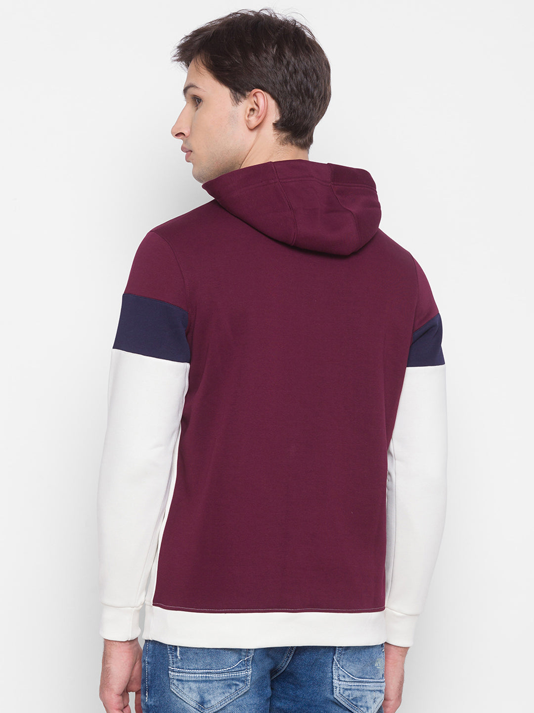 Spykar White Cotton Sweatshirt For Men