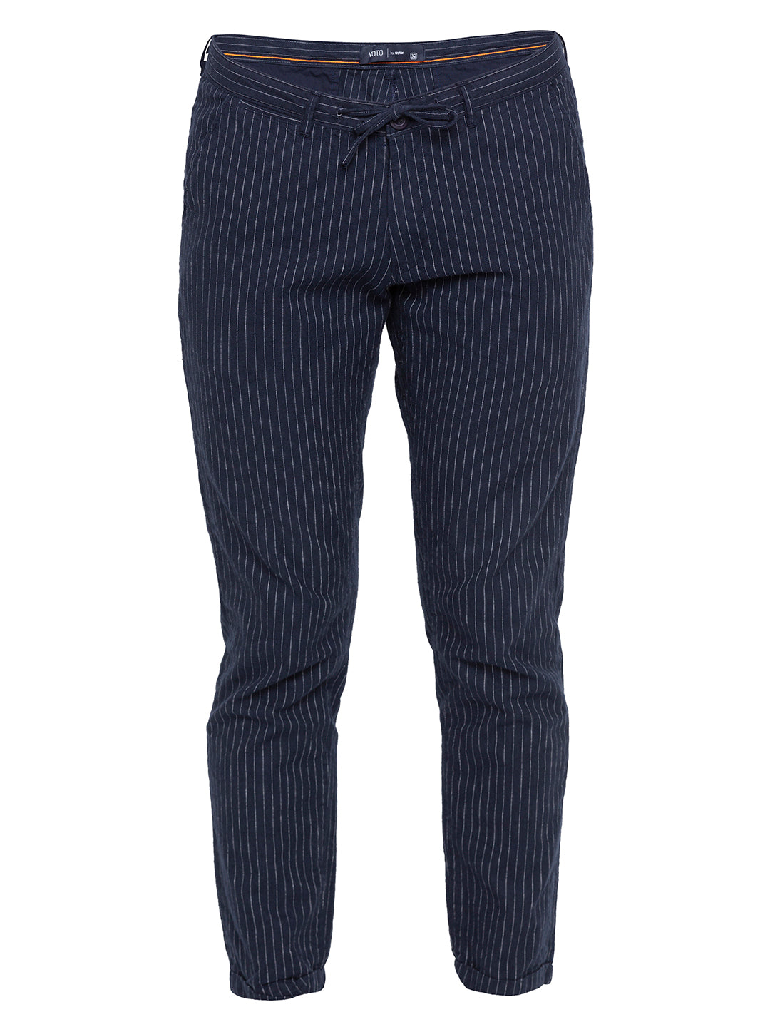 Spykar Men Blue Cotton Slim Fit Casual Trousers