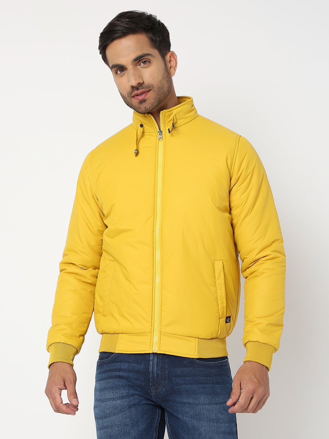 Buy Spykar Men Yellow Nylon Regular Fit Jacket Online