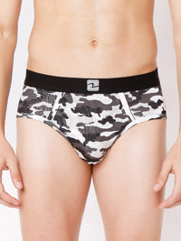 Men Premium Camo 1 & Camo 2 Cotton Blend Brief (Pack Of 2)- Underjeans By Spykar