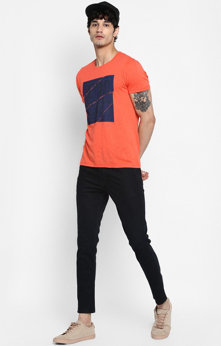 Spykar Coral Printed Slim Fit Men T-Shirts