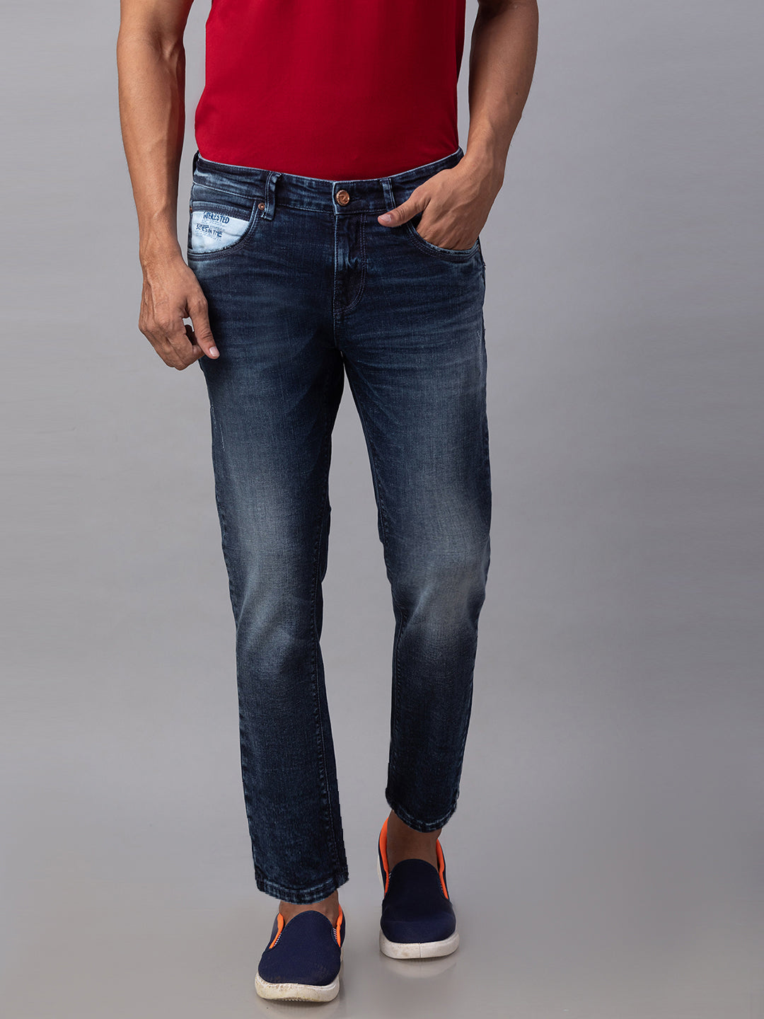 Spykar Men Blue Cotton Slim Fit Tapered Length Jeans (Kano)