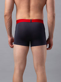 Men Premium Grey-Red Cotton Blend Trunk- Underjeans By Spykar