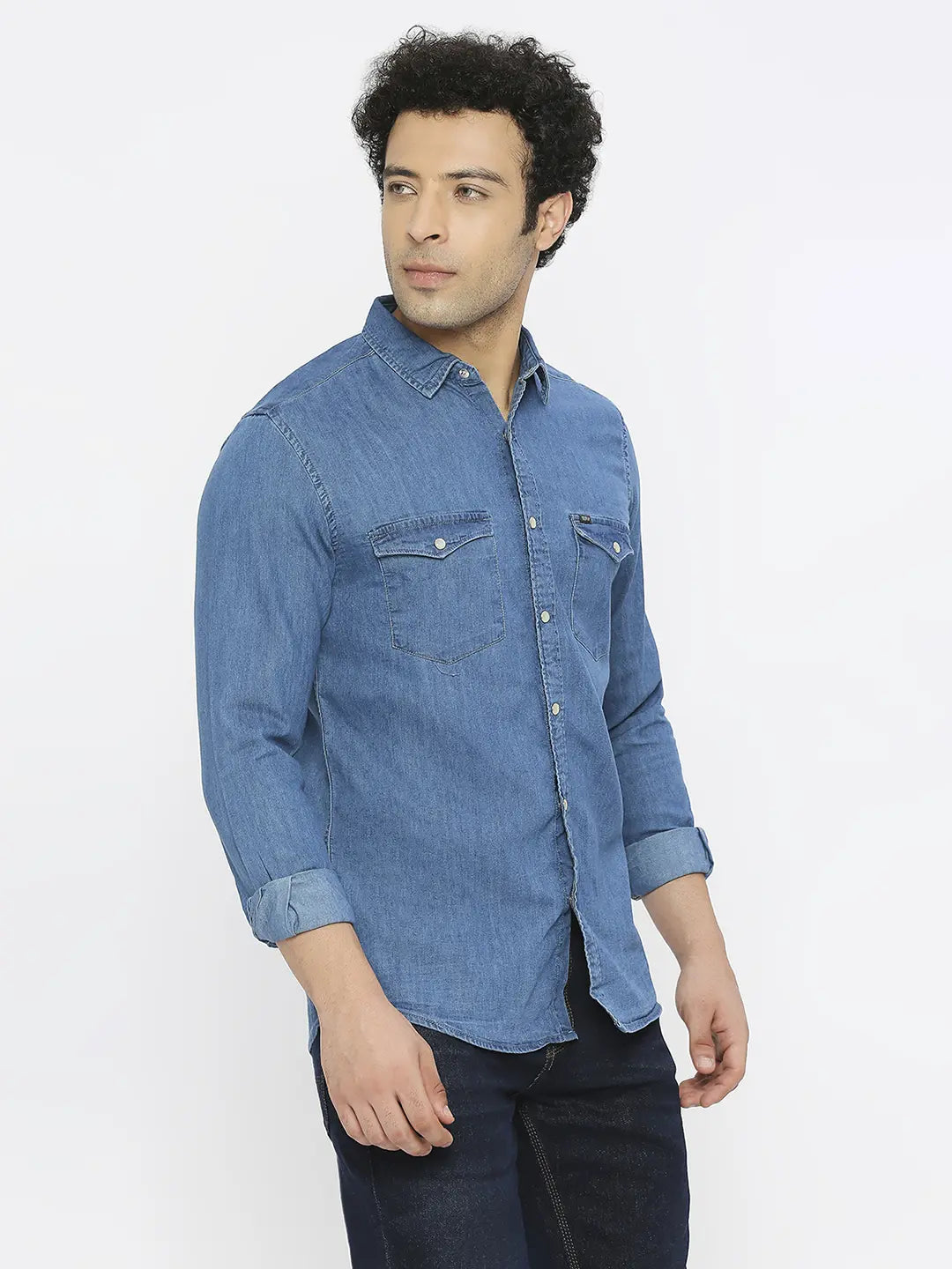 Light blue top jean shirt