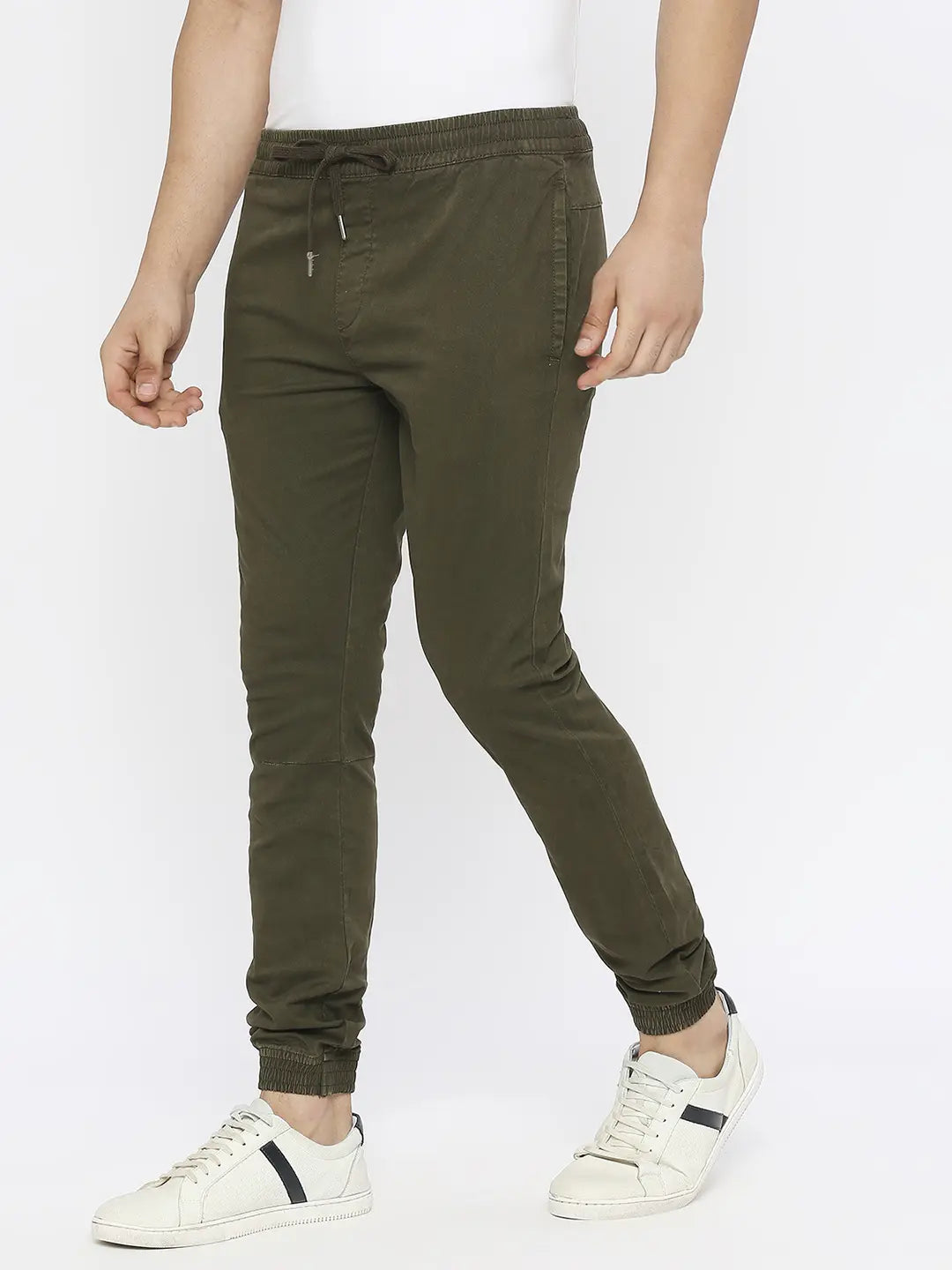 Spykar Casual Trousers  Buy Spykar Military Green Cotton Slim Fit Regular  Length Trousers For Men Online  Nykaa Fashion