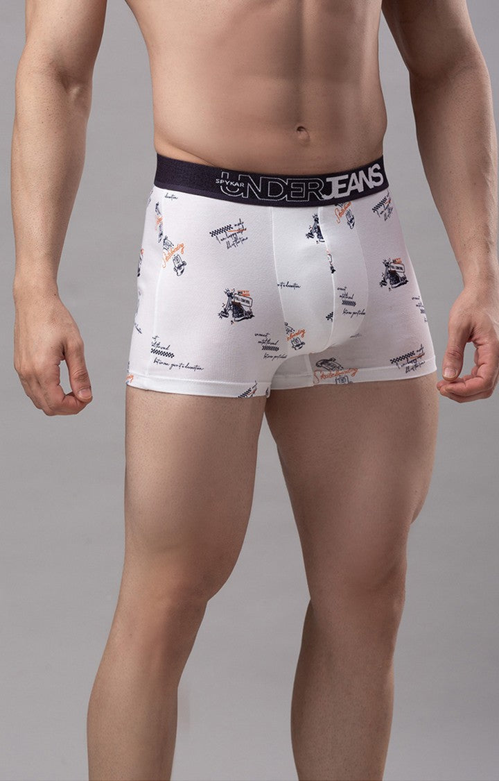 Underjeans By Spykar Men White Solid Trunks