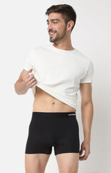 Men Premium Black Micromodal Trunk- Underjeans By Spykar