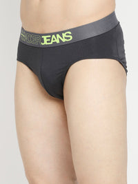 Men Premium Maroon & Dark Grey Cotton Blend Brief - Pack Of 2- Underjeans By Spykar