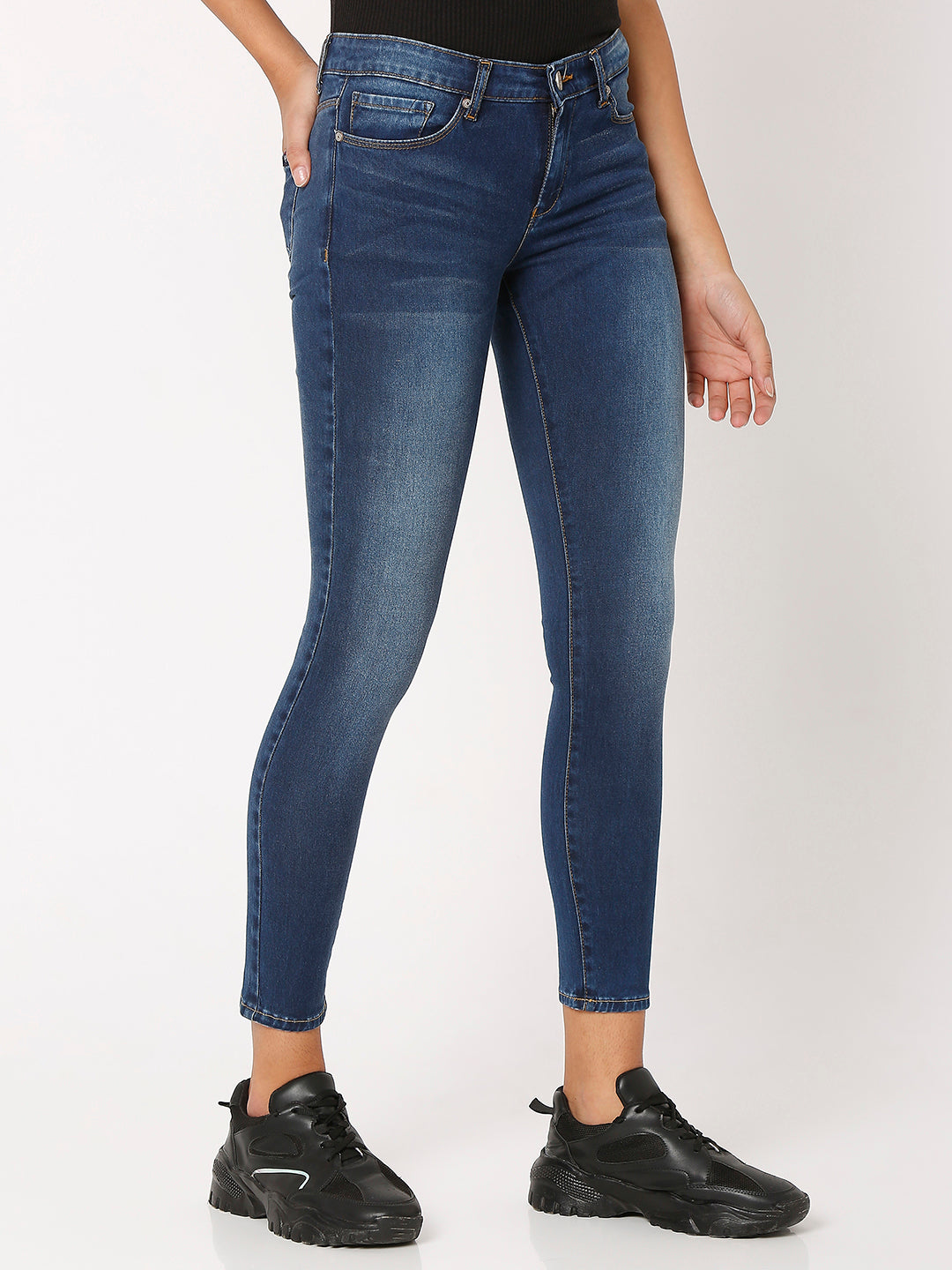 Spykar Women Blue Cotton Super Skinny Regular Length Jeans - (Alicia)