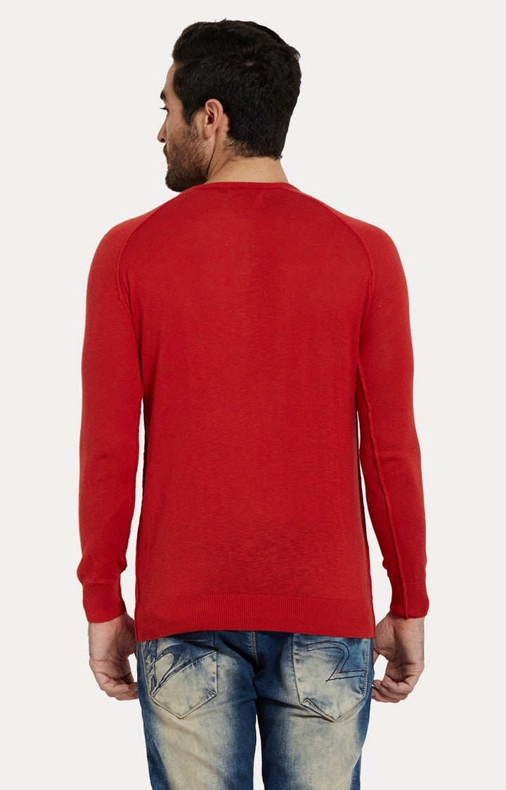 Spykar Red Solid Slim Fit Men T-Shirts