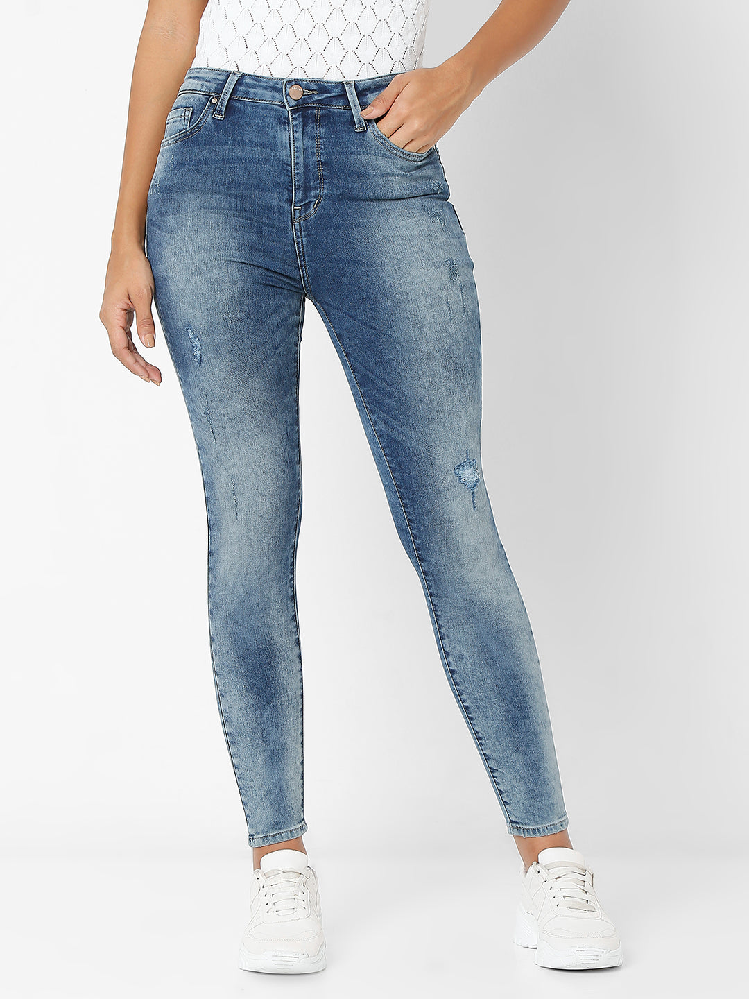 Spykar Blue Super Skinny Jeans For Women