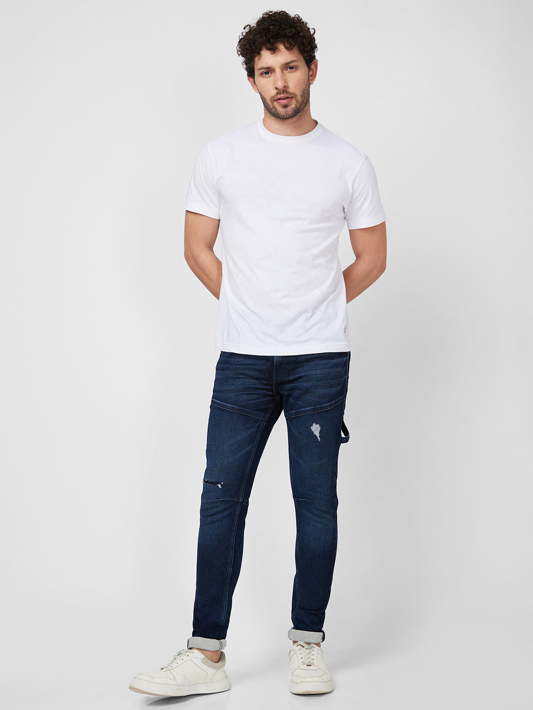 Spykar Mid Rise Regular Fit Blue Jeans For Men