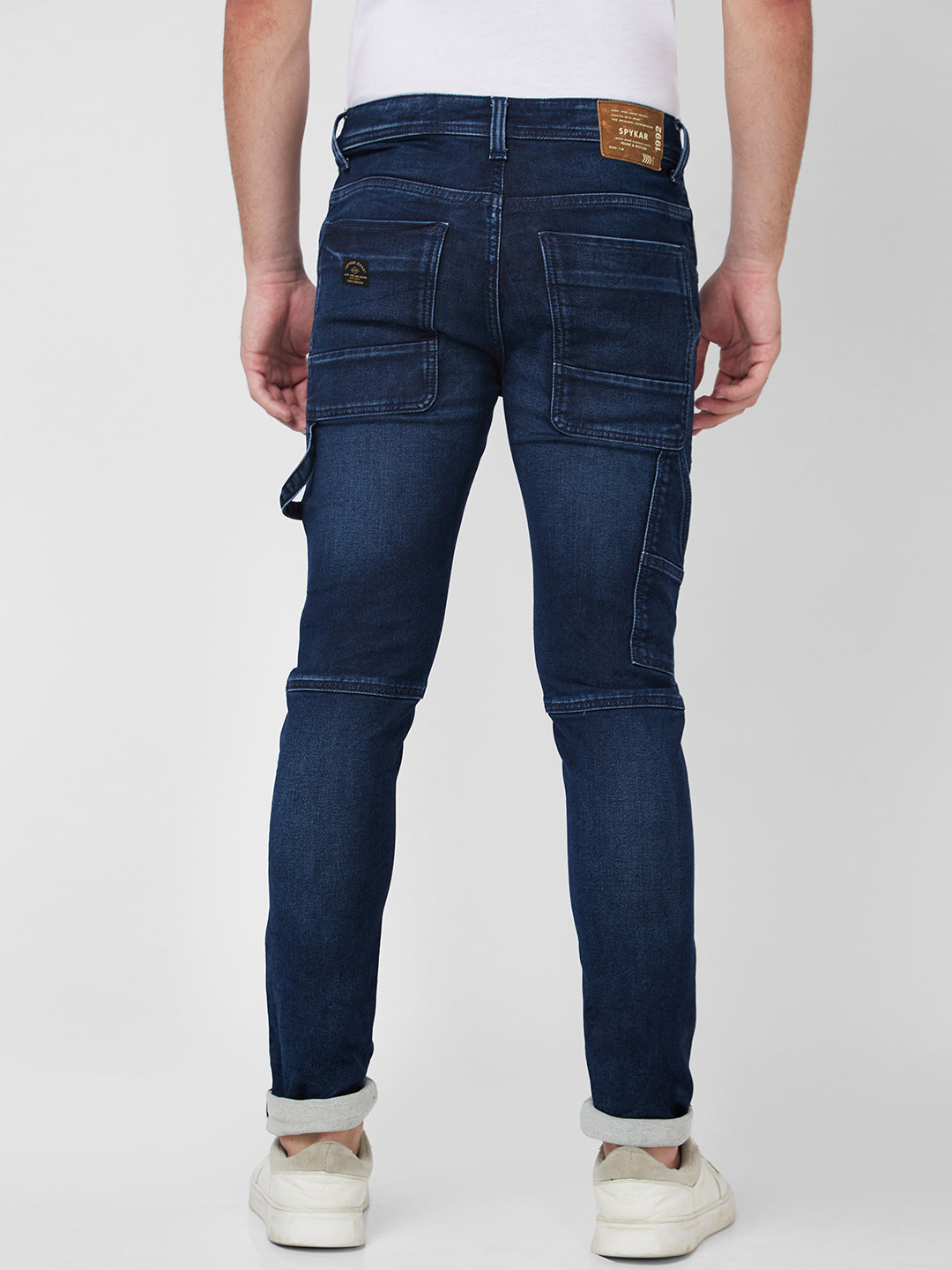 Spykar Mid Rise Regular Fit Blue Jeans For Men