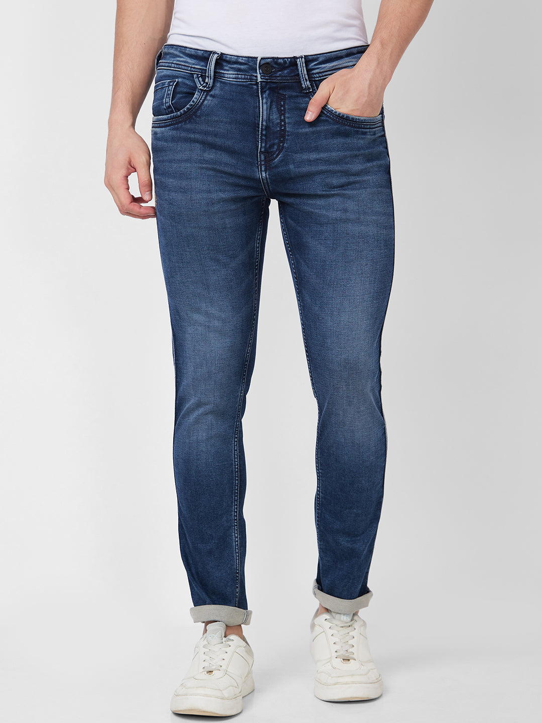 Spykar Low Rise Slim Fit Blue Jeans For Men