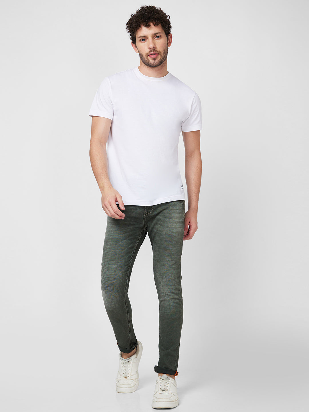 Spykar Low Rise Slim Fit Green Jeans For Men