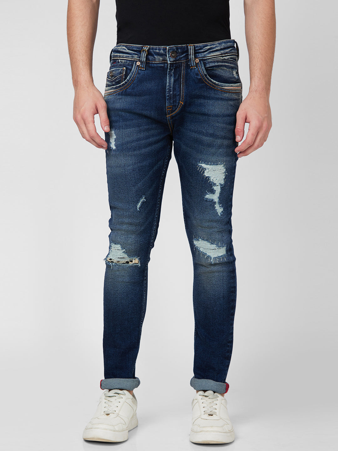 Spykar Low Rise Slim Fit Blue Jeans For Men