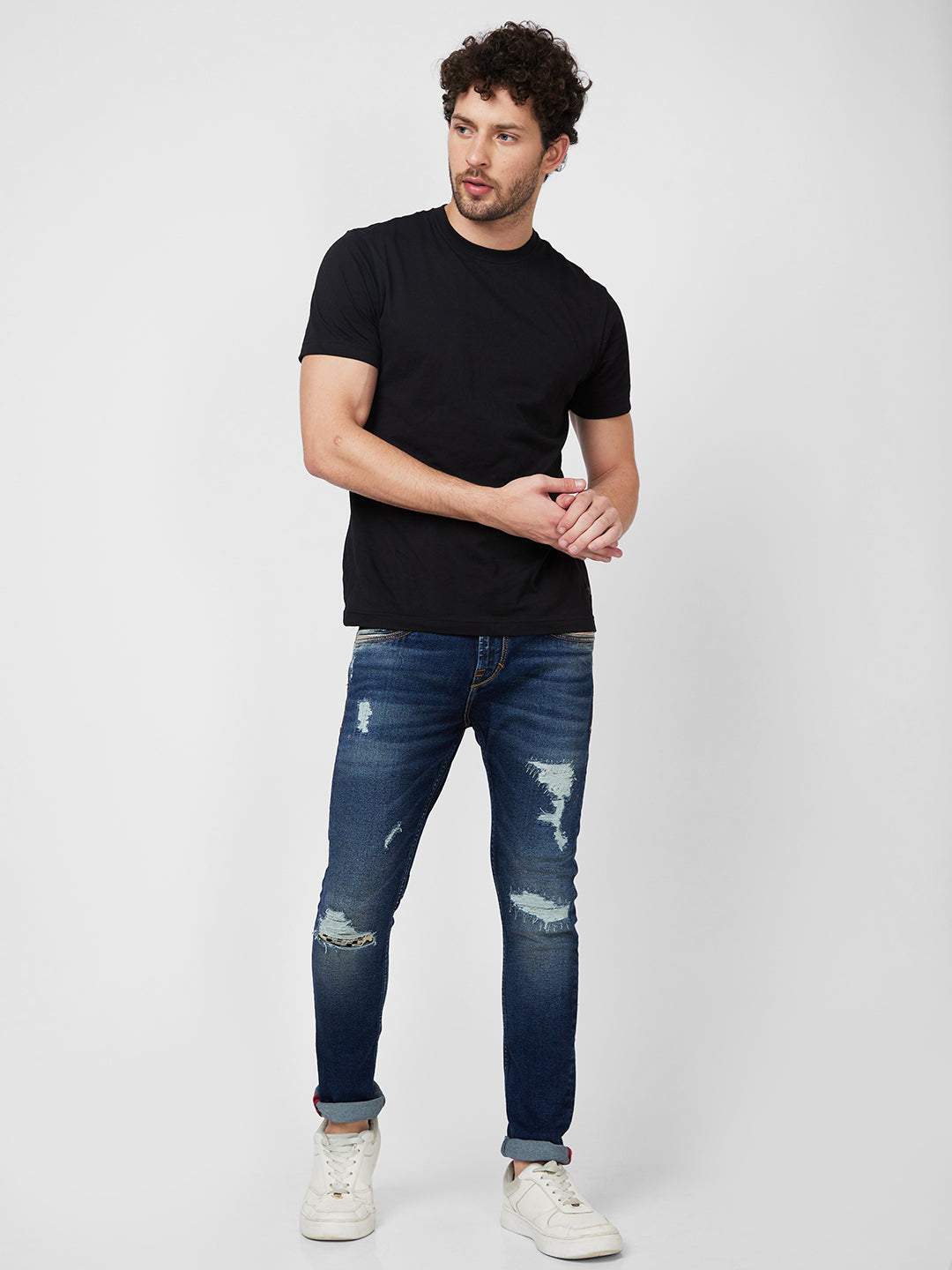 Spykar Low Rise Slim Fit Blue Jeans For Men