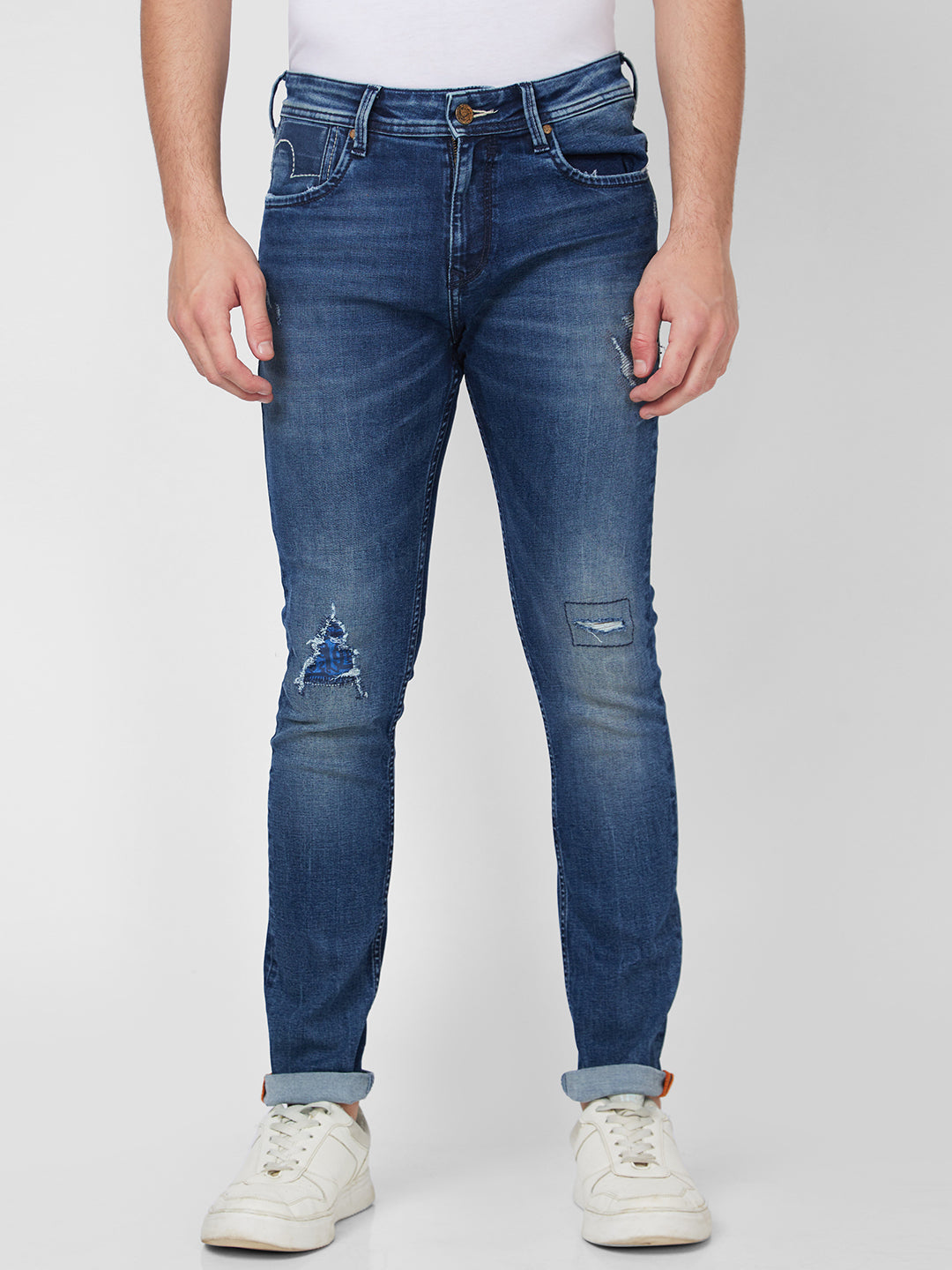 Spykar Low Rise Slim Fit Blue Jeans For Men