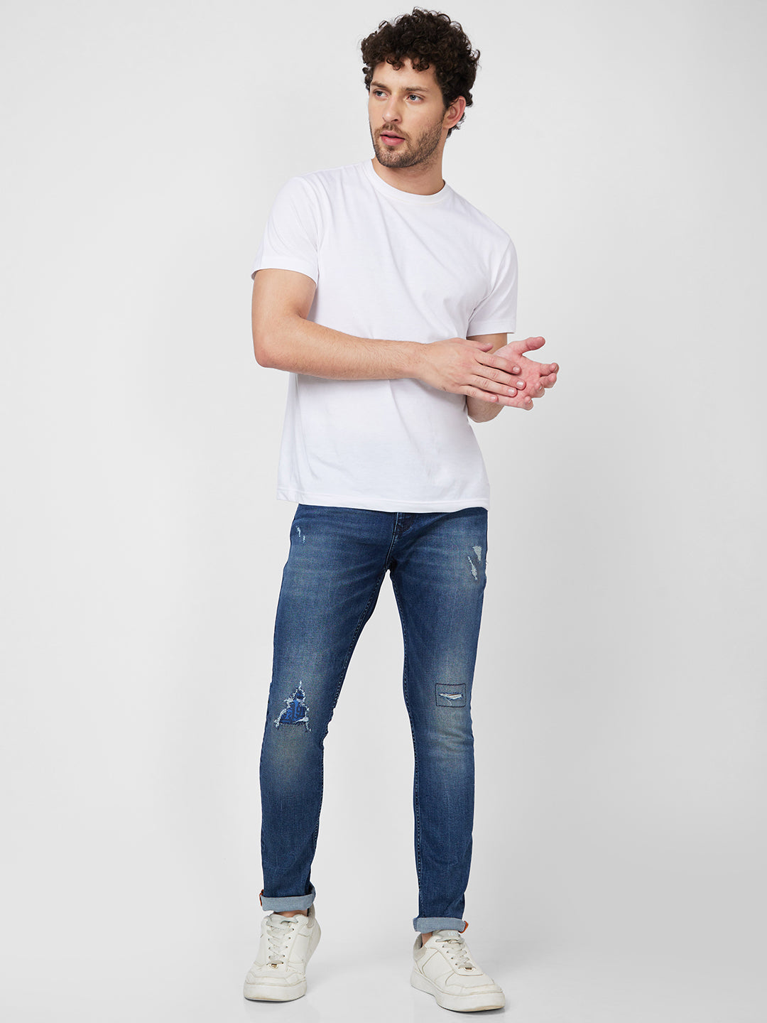 Spykar Low Rise Slim Fit Blue Jeans For Men