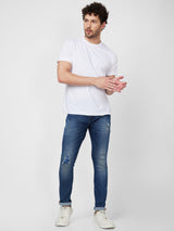 Spykar Low Rise Slim Fit Blue Jeans For Men