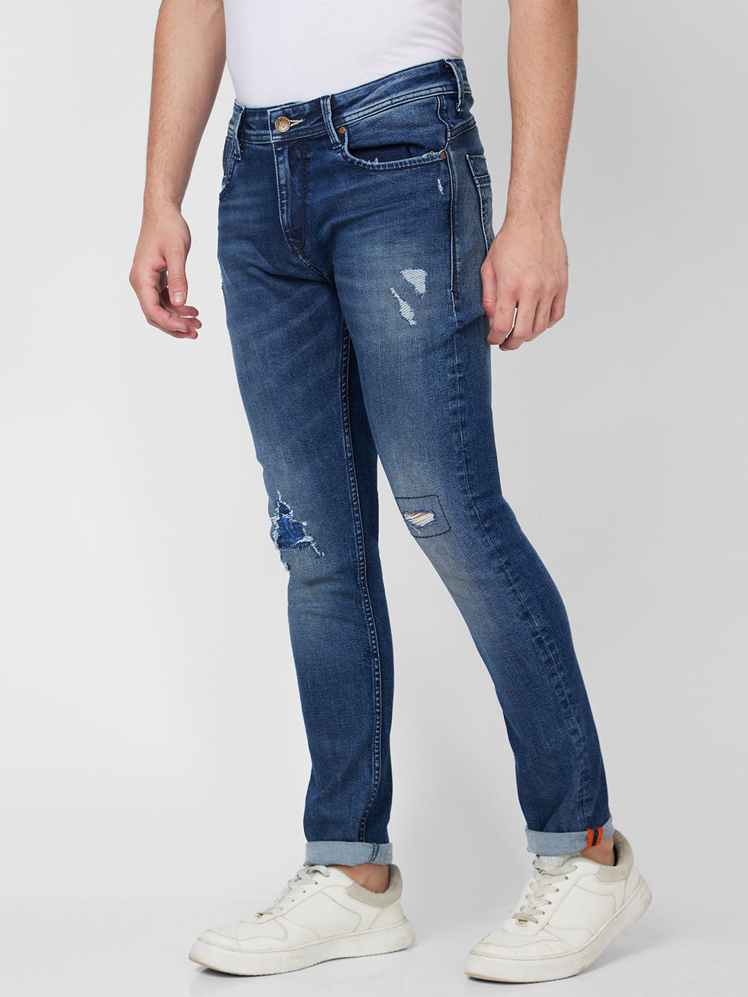 Spykar Low Rise Slim Fit Blue Jeans For Men