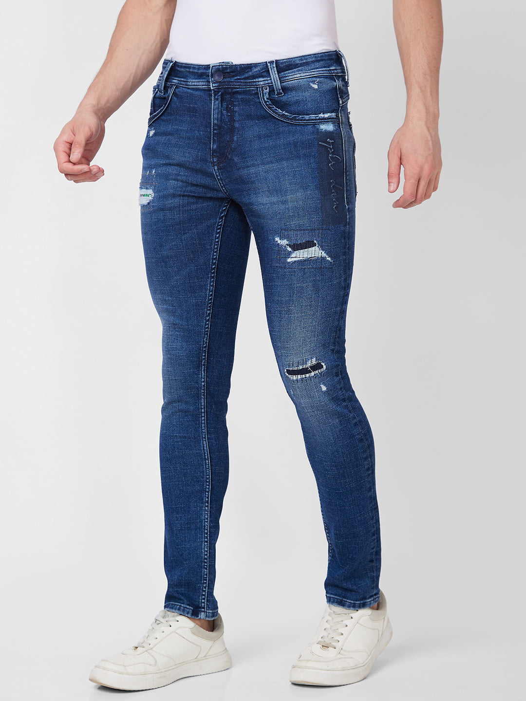 Spykar Low Rise Slim Fit Blue Jeans For Men