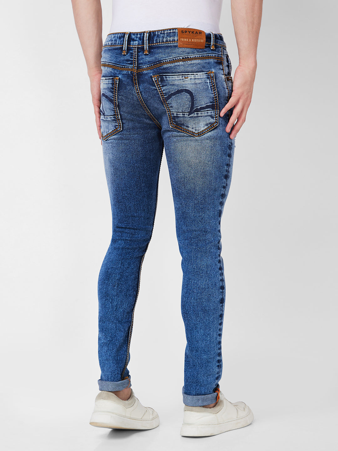 Spykar Low Rise Slim Fit Blue Jeans For Men