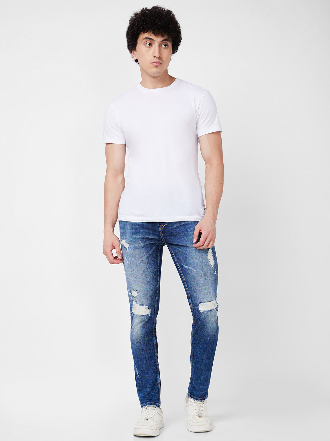 Spykar Low Rise Slim Fit Blue Jeans For Men