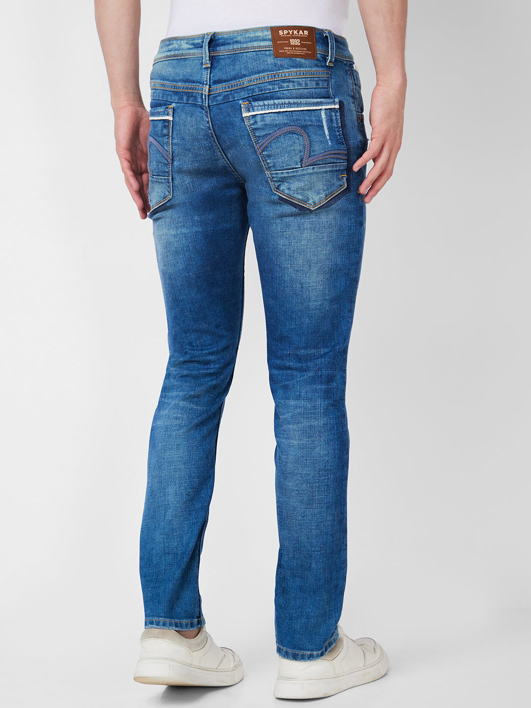 Spykar Low Rise Slim Fit Blue Jeans For Men