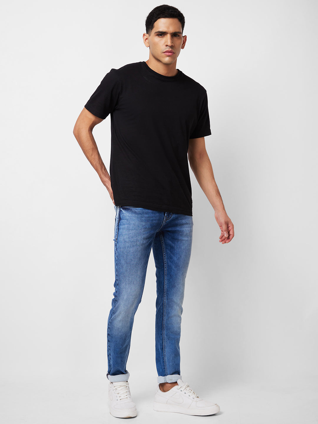 Spykar Low Rise Skinny Fit Blue Jeans For Men