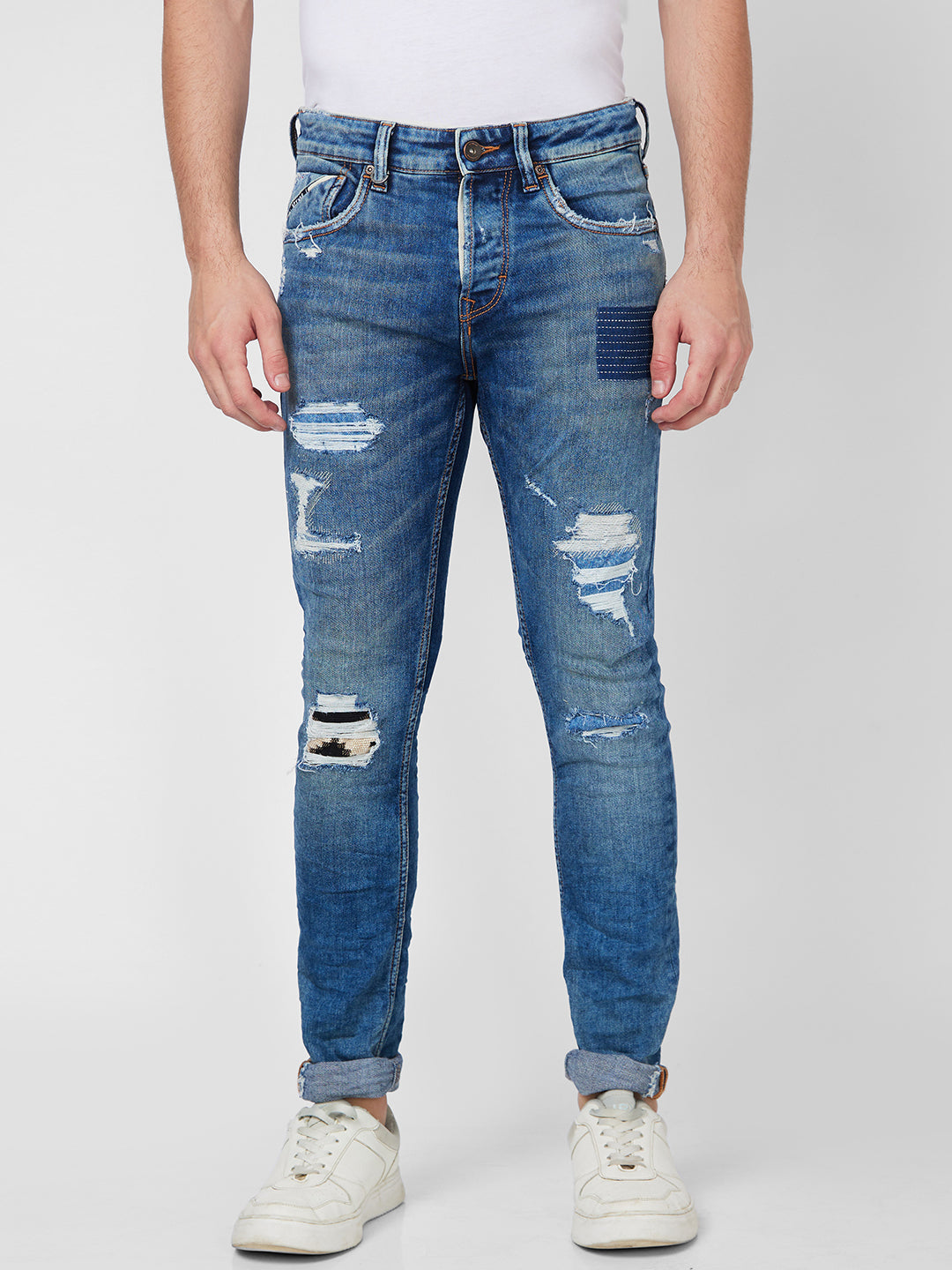 Spykar Low Rise Slim Fit Blue Jeans For Men