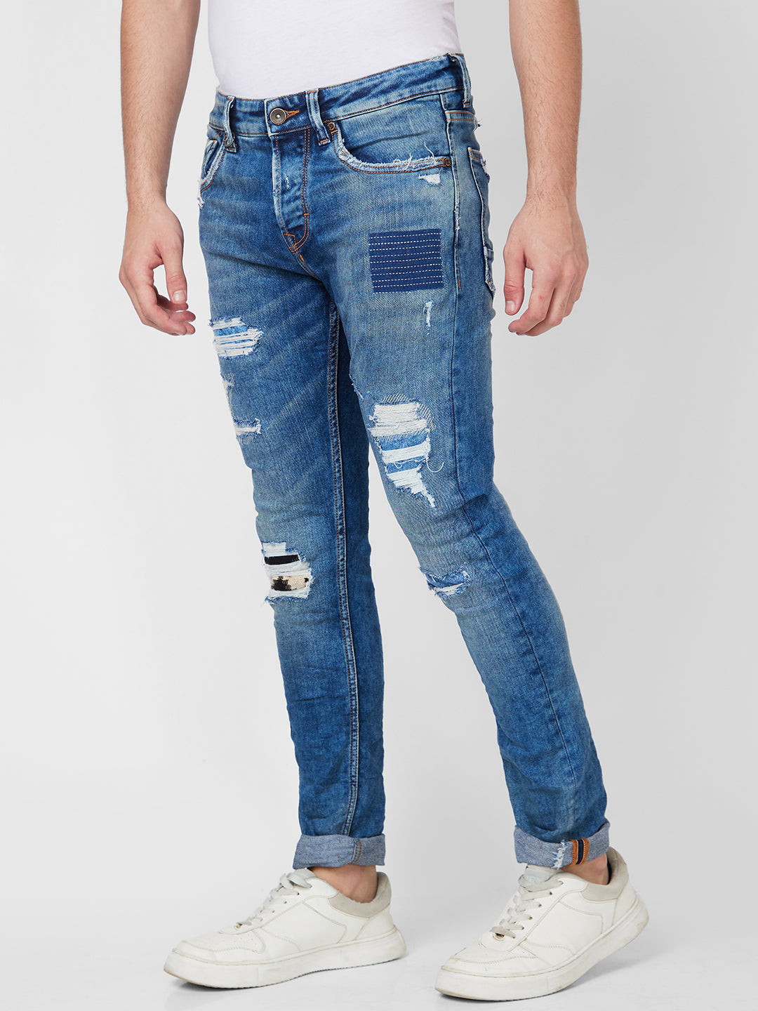 Spykar Low Rise Slim Fit Blue Jeans For Men