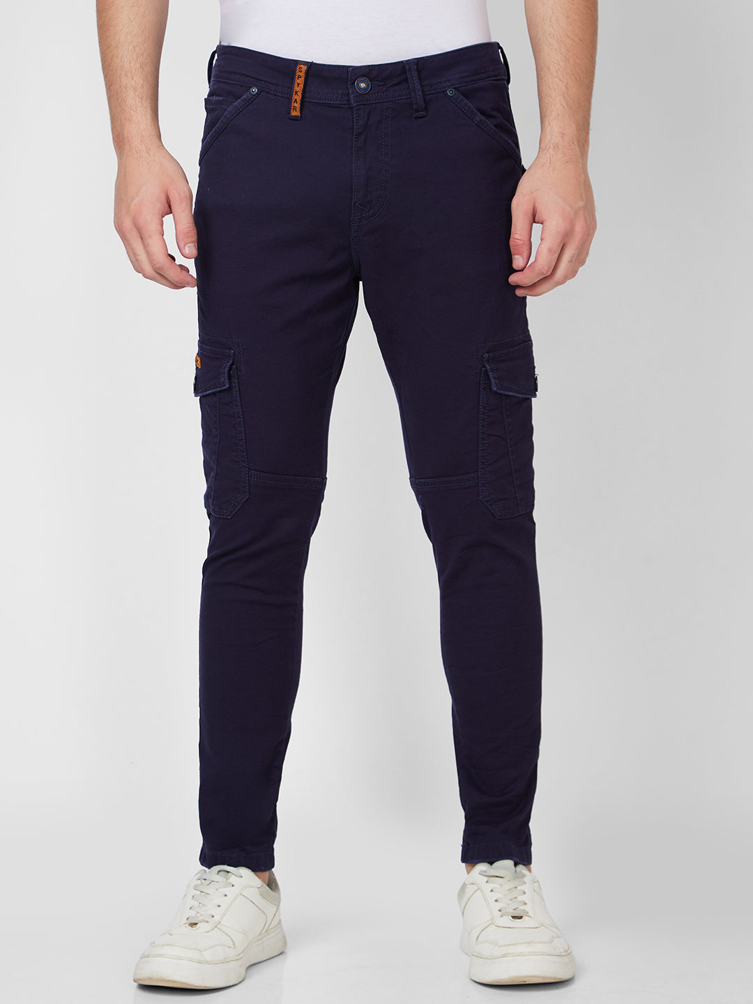 Spykar Mid Rise Regular Fit Blue Jeans For Men