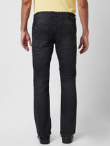 Spykar Mid Rise Bootcut Fit Black Jeans For Men