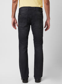 Spykar Mid Rise Bootcut Fit Black Jeans For Men