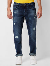 Spykar Mid Rise Comfort Fit Blue Jeans For Men