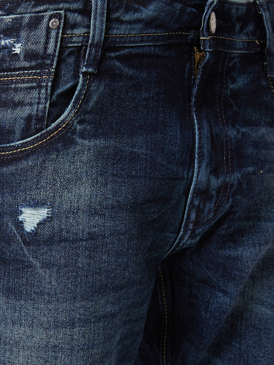 Spykar Mid Rise Comfort Fit Blue Jeans For Men