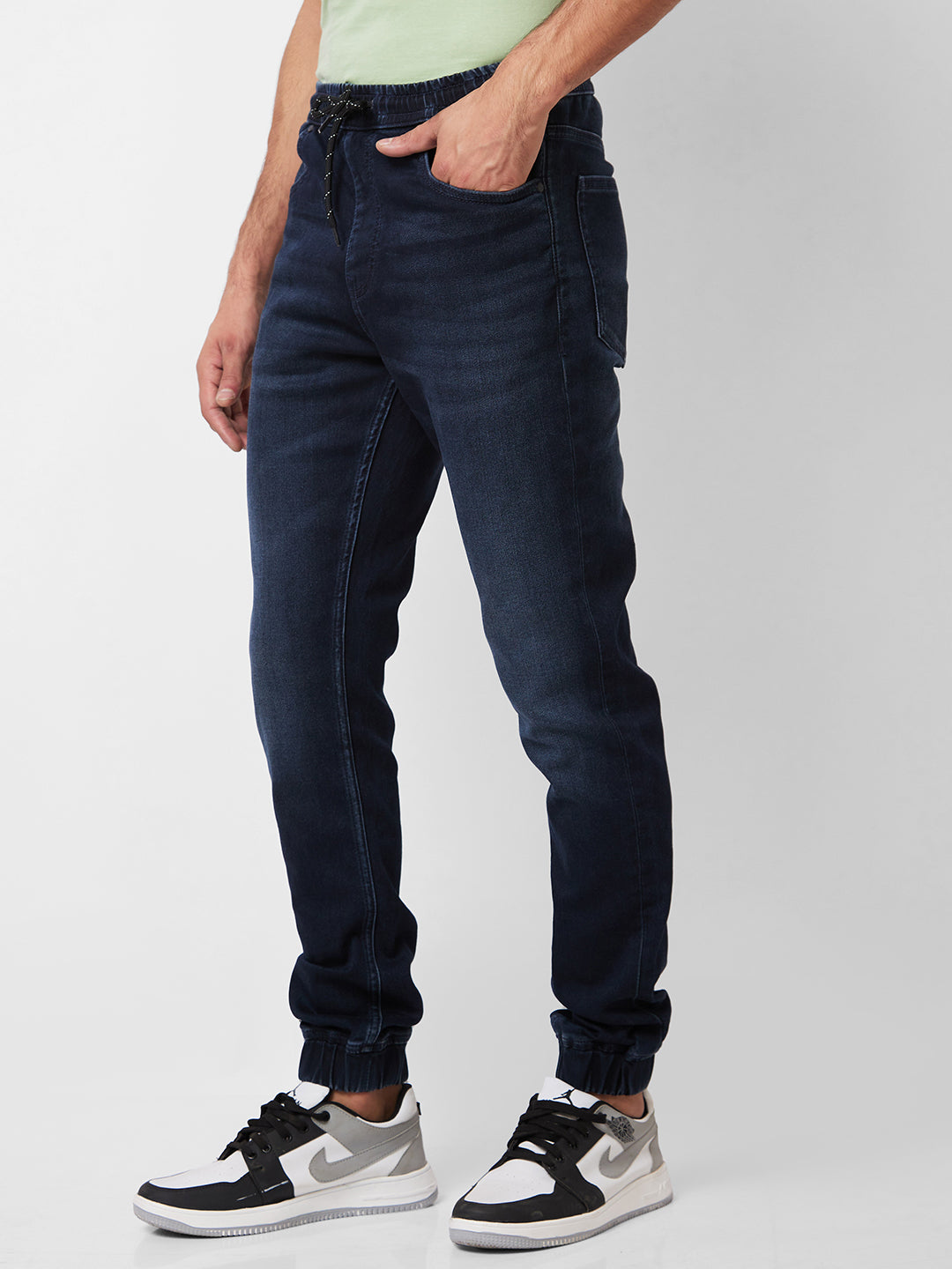 Spykar High Rise  Regular Fit Blue Jeans For Men