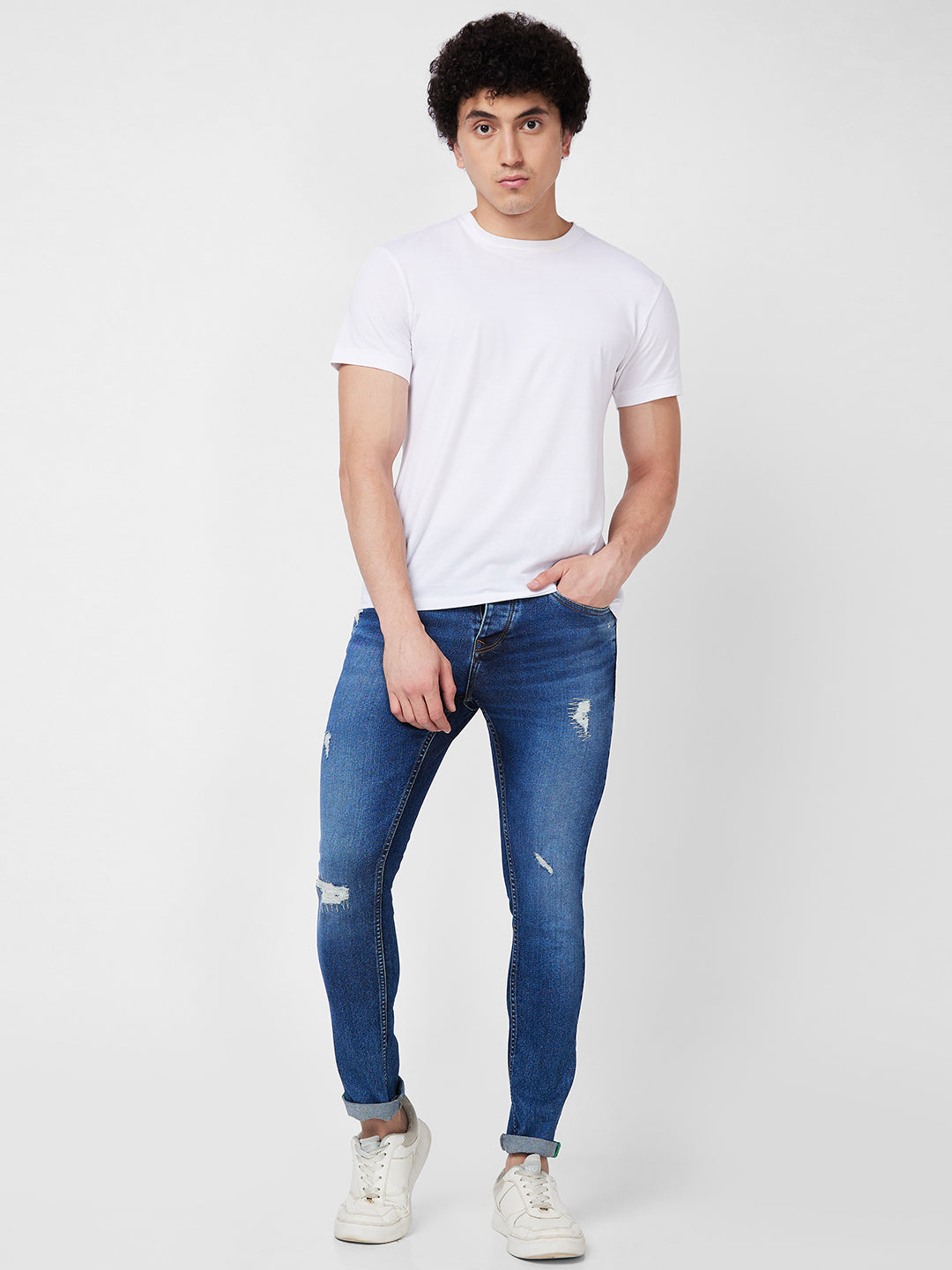 Spykar Low Rise Slim Fit Blue Jeans For Men