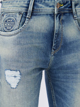 Spykar Mid Rise Tapered Fit Blue Jeans For Men