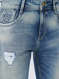Spykar Mid Rise Tapered Fit Blue Jeans For Men