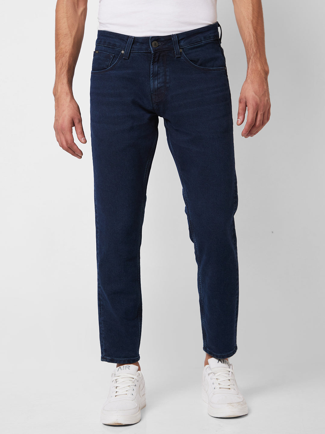 Spykar Mid Rise Slim Fit Blue Jeans For Men