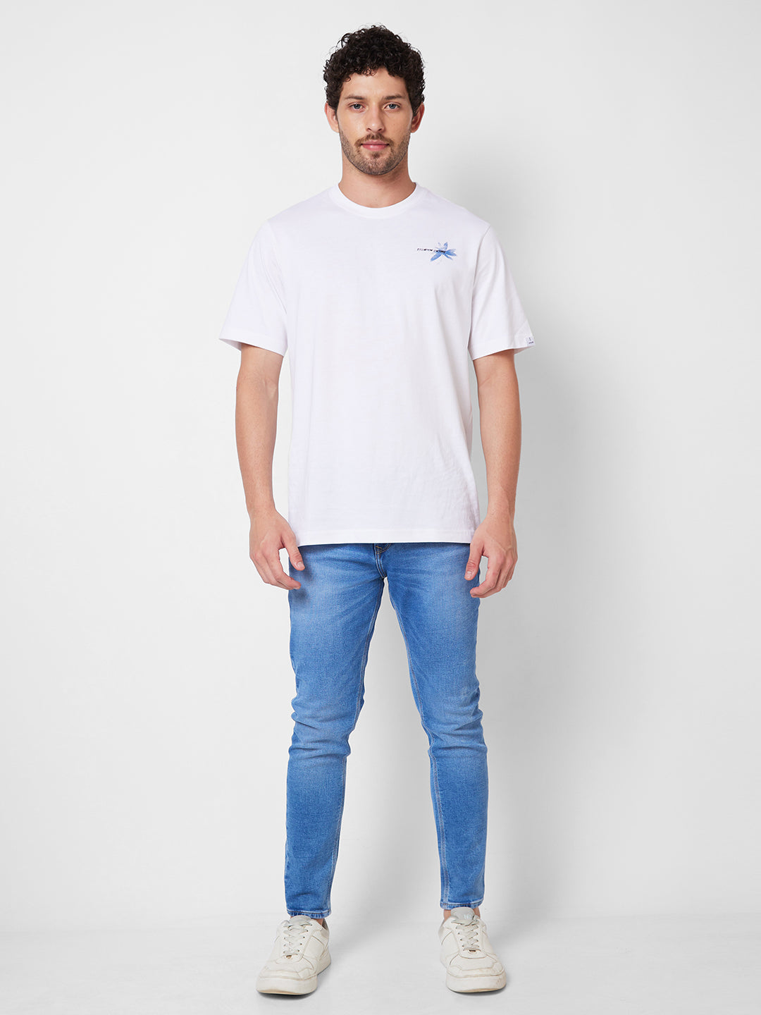 Spykar Mid Rise Tapered Fit Blue Jeans For Men