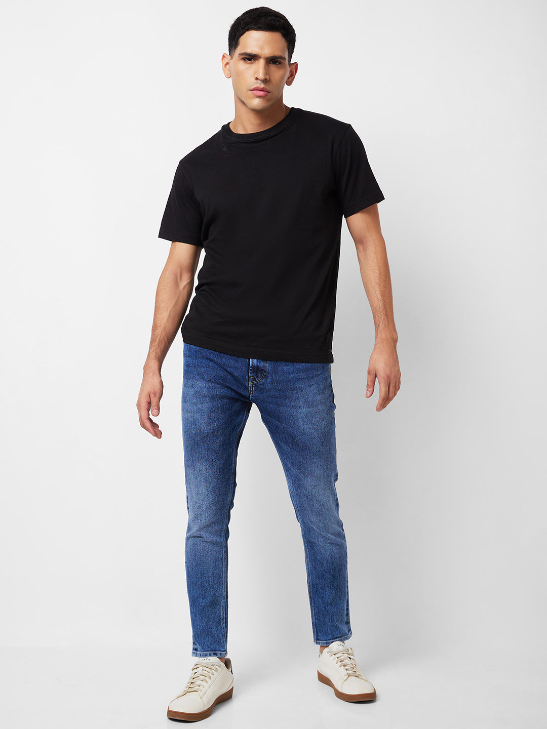 Spykar Mid Rise Slim Fit Blue Jeans For Men