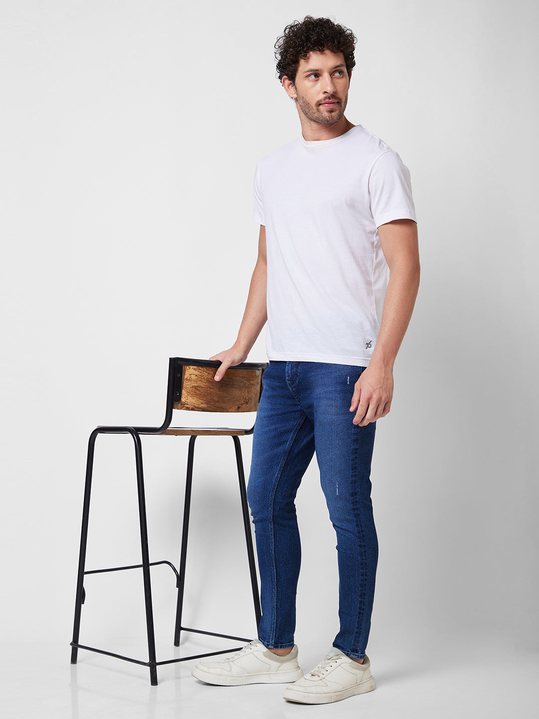 Spykar Mid Rise Tapered Fit Blue Jeans For Men