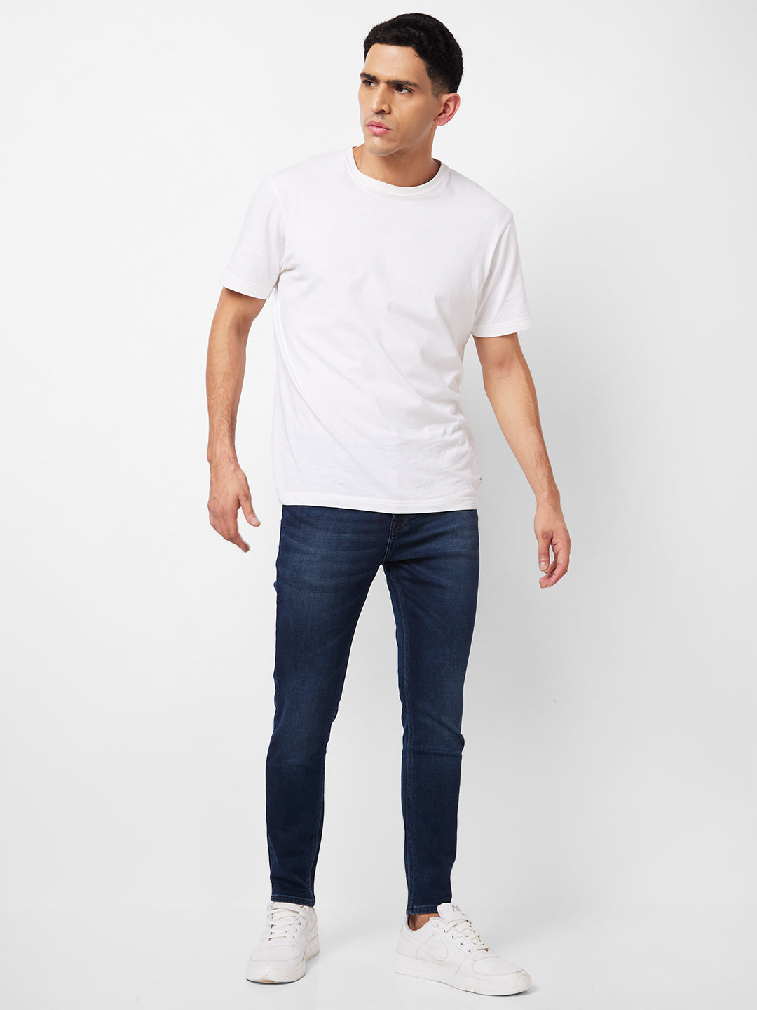 Spykar Mid Rise Slim Fit Blue Jeans For Men